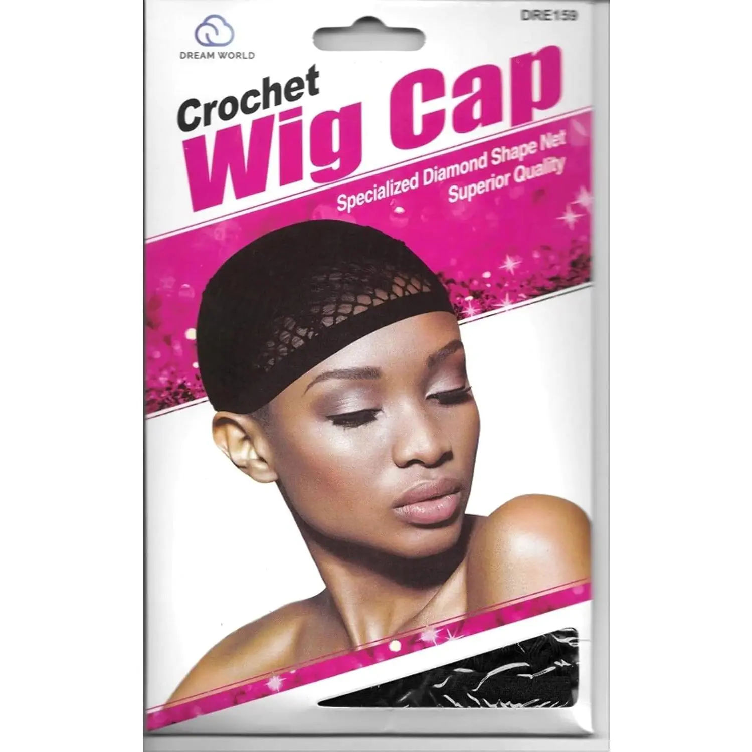 Dream World Unisex Polyester Diamond Mesh Crochet Wig Cap (Model DRE159) - Stretchable Fit, Breathable, Lightweight, Prevents Scalp Irritation, Keeps Hair Fresh, for Daily Wear