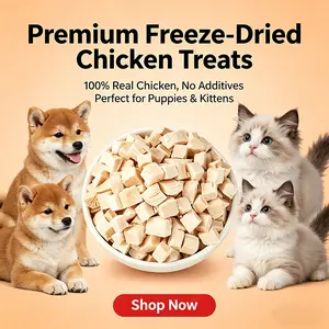 HELETY Freeze Dried Chicken Nuggets Natural Dog Treats, Crumble as Meal Topper for Pets, Single Ingredient, High Protein