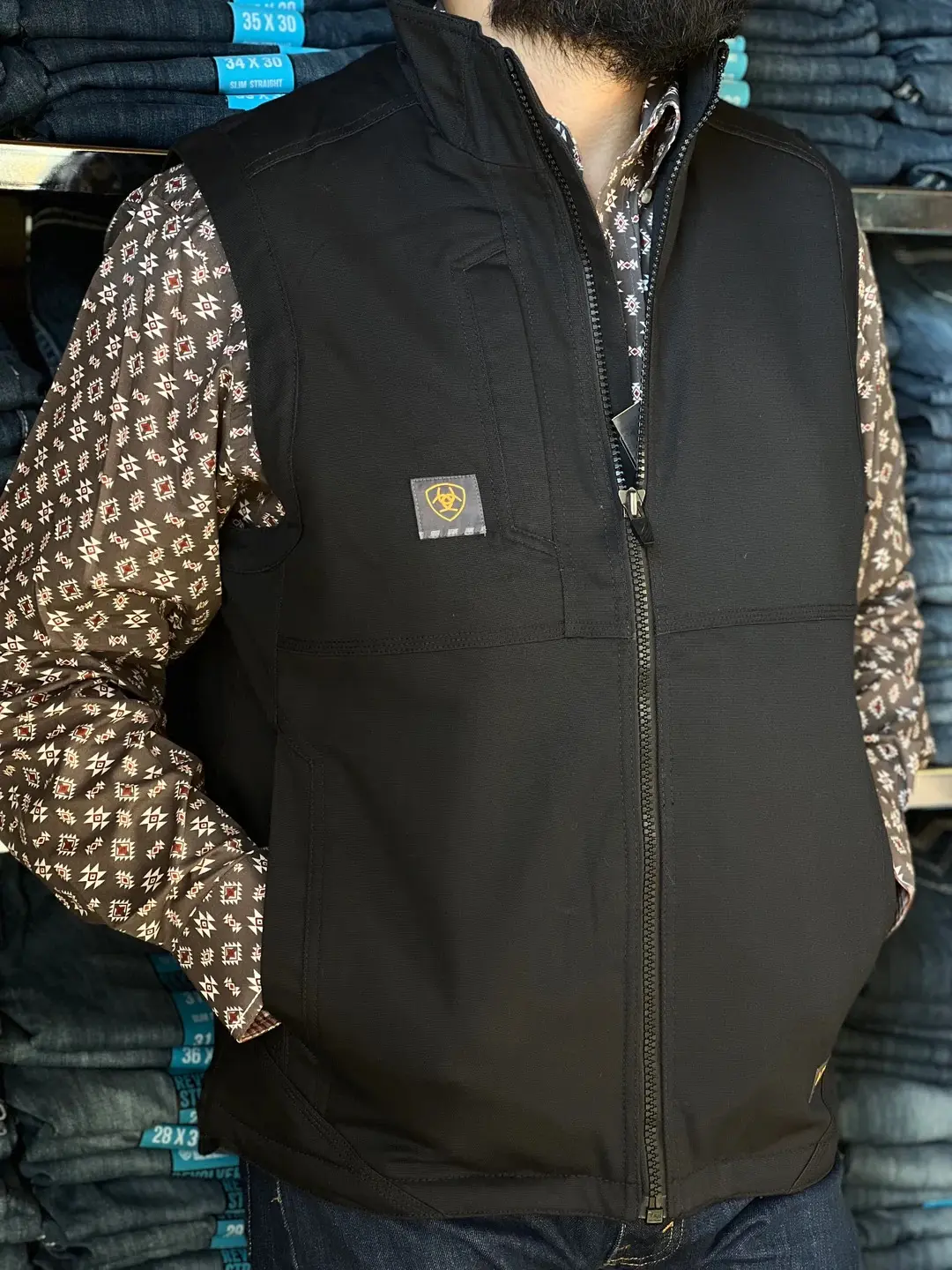 ARIAT MEN'S REBAR DURACANVAS BLACK VEST