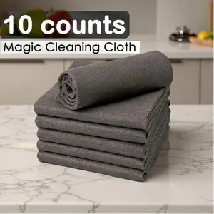 10-Pack Heavy Duty Microfiber Cleaning Cloths - Extra Thick & Lint-Free Reusable Towels for Streak-Free Shine on Glass, Windows, Cars, Mirrors