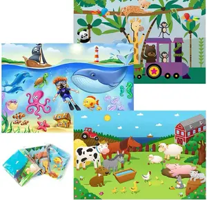 HOMEWORTHY Disposable Placemats for Kids 3 Design Pack Baby Eating Mat, 12" x 18" Sticky Kids Placemat, Plastic Kids Placemats for Dining Table BPA-Free Safety & Convenience