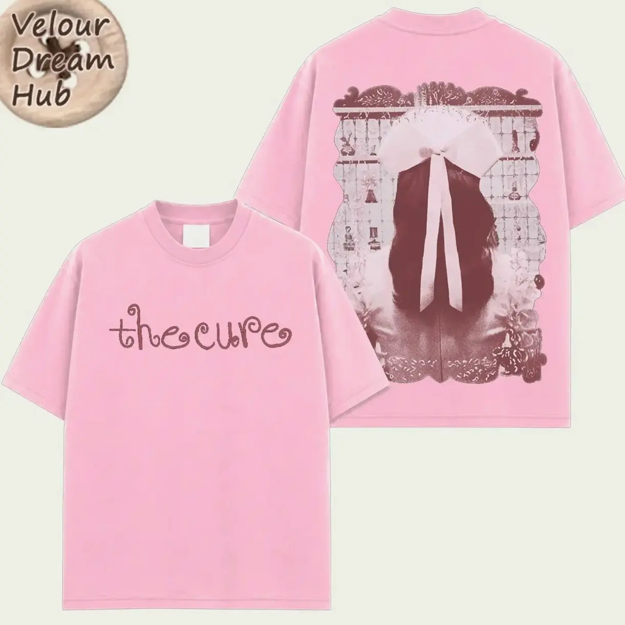 Vintage PinkThe Cure Shirt you seem pretty Graphic Two Sided T-Shirt S-5XL CWS