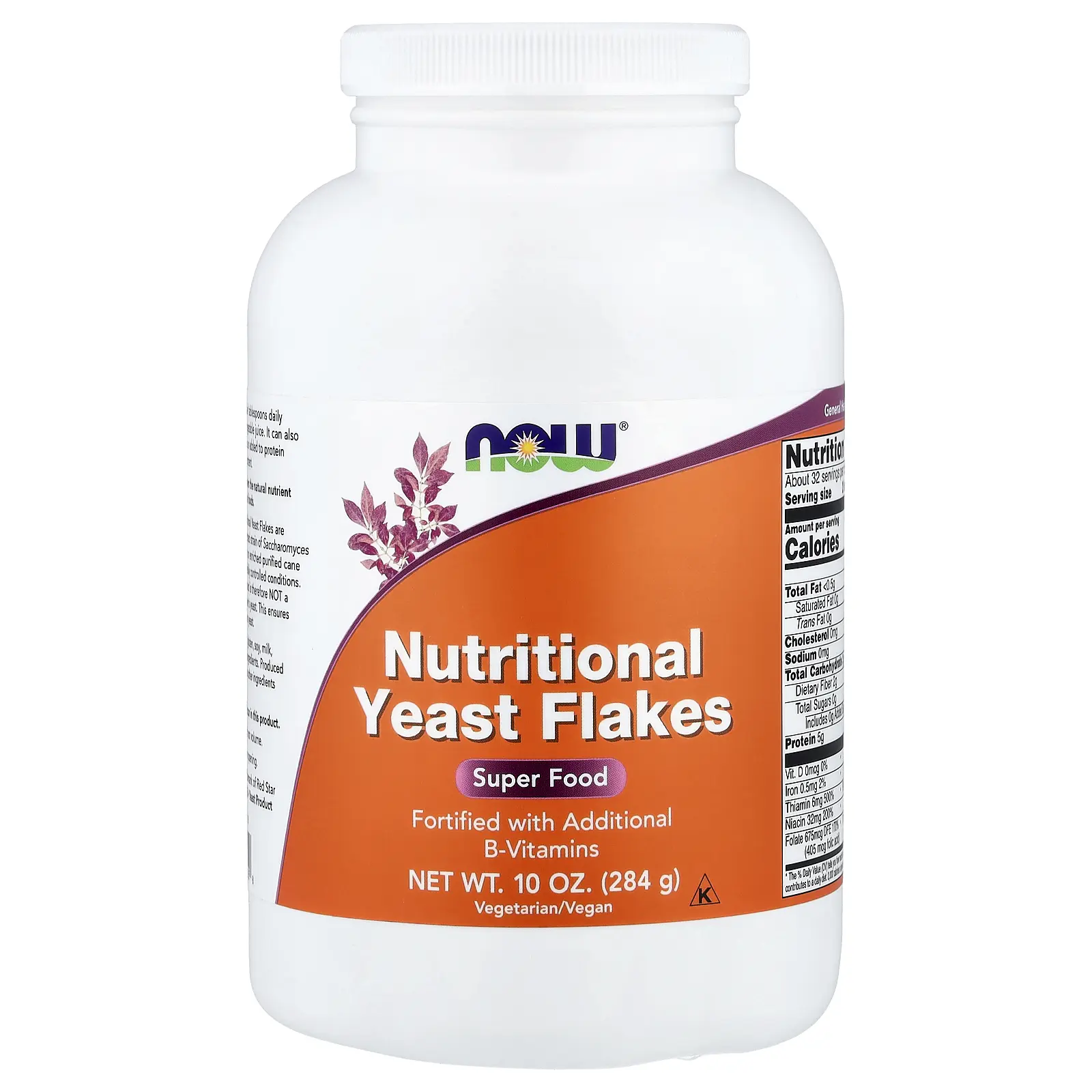 NOW Foods Nutritional Yeast Flakes, 10 oz (284 g)