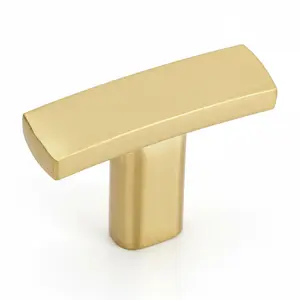 Cosmas 2363BB Brushed Brass Subtle Arch Cabinet T Knob
