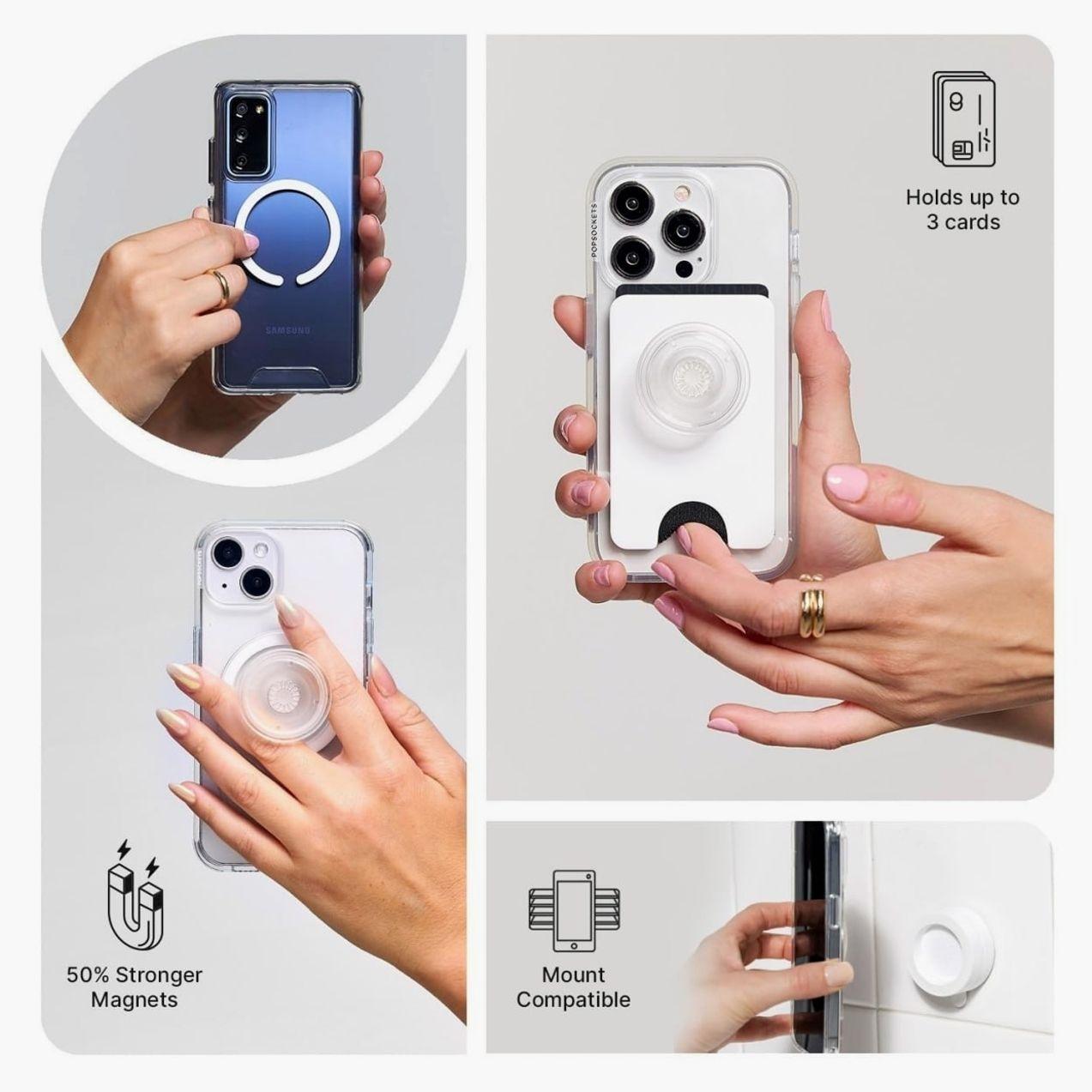 Kawaii Donut Cat MagSafe Phone Grip: Cute Pink Cat Dessert Magnetic Phone Holder, Pastel Kawaii Aesthetic Gift, Phone or Kindle Popgrip