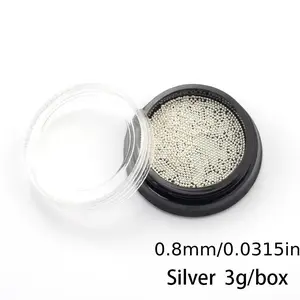 3g Nail Art Mini Stainless Steel Metal Bead Grey Rose Gold Small Micro Caviar Nails Beads 3D Decorations