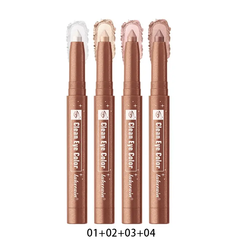 Pack of 4 Lakerain Antique Bronze Cosmetic Eyeshadow Sticks, Rotating Eye Highlighter Pencil, Contour Under-Eye Pencil, Shadow Stix Set, Eye Makeup Products