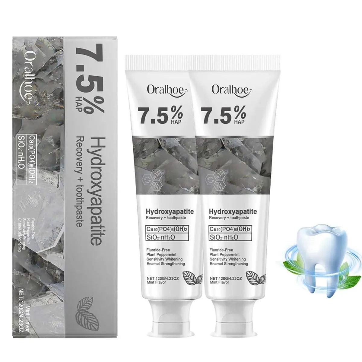ORALHOE Hydroxyapatite Toothpaste 7.5 for Sensitive Teeth Advanced ...
