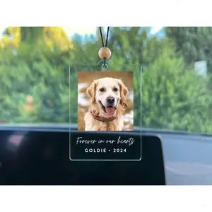 Personalized Photo Car Ornament: Custom Acrylic Picture Charm, Drive Safe, First Car Gift, PO01