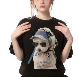 《Rapper Puppy》BLESSME 26SS Summer Casual Streetwear Unisex Oversized Cotton T-Shirt Breathable Loose Fit Short Sleeve Crewneck Tee for Men Women Fashion Basic Daily Wear Women's Tops