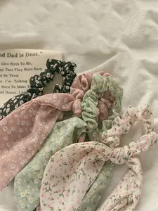 4pcs Flower Print Hair Tie Boho for Stylish Hair Accessories