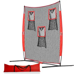 Kapler Pro Football Training Net - 6x6FT Throw Target with 3 Pockets - Backyard & Field Practice for Youth Players, QB Training & Team Drills