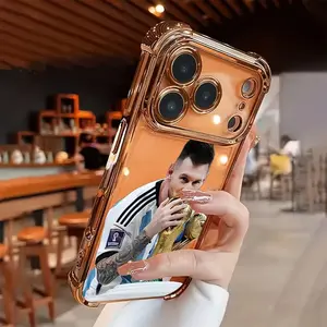Football player phone case - New electroplated transparent TPU airbag anti-drop phone case suitable for iPhone 17 Pro Max 16 15 14 13 12 11. Simple and fashionable shock-proof soft case for protection. Gift suitable for all four seasons.