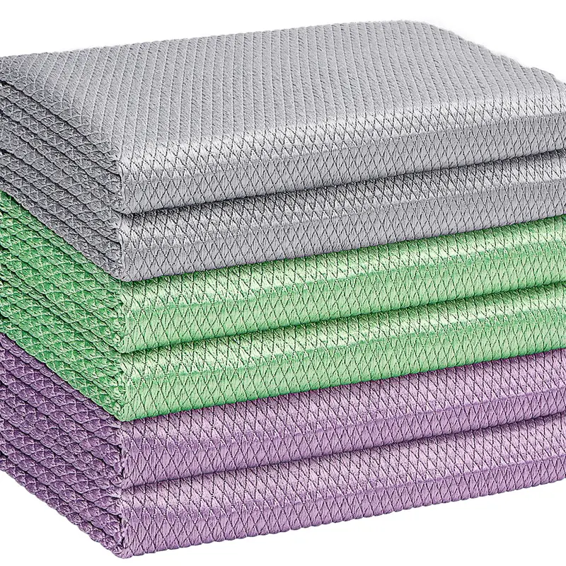 Microfiber Glass Cleaning Cloths 6PK - 16"x14" Lint Free for Glasses, Mirrors, Screens, Kitchen & More, Premium Microfiber Wipes