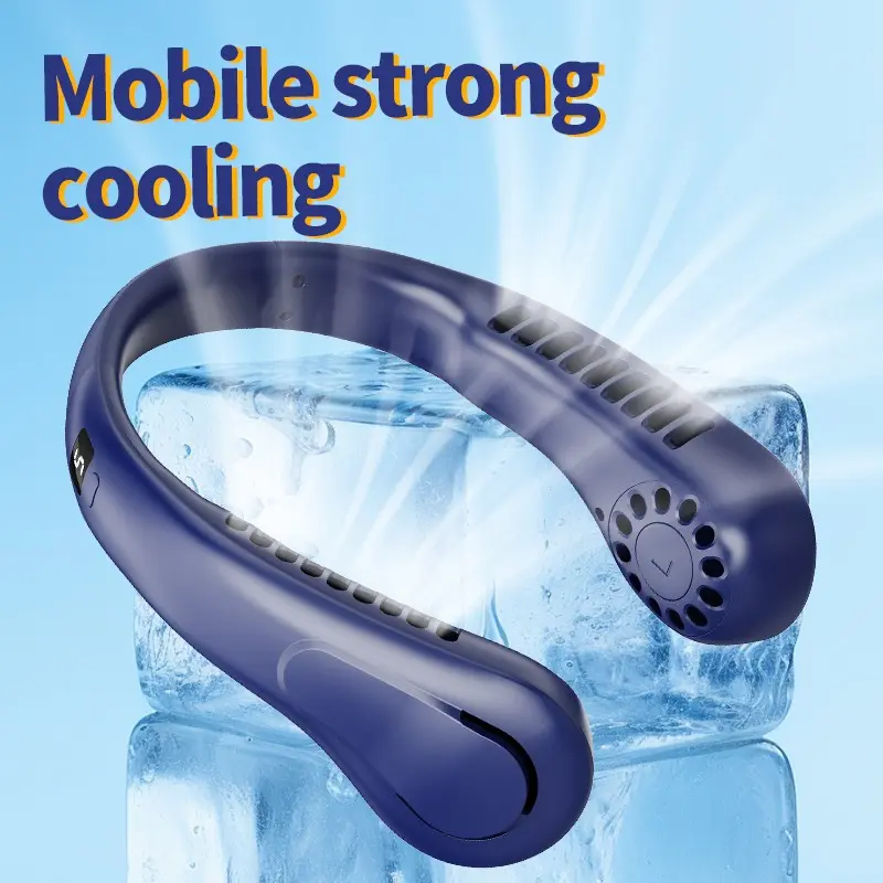 Portable USB Neck Fan, Wearable Rechargeable, 360° Rotation, Silent Operation, Strong Airflow, Ideal for Office, Sports, Outdoor Use, Hands Free Fan