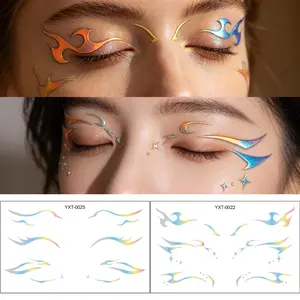 2-Pack 3D Metal Jelly Texture Eyeliner Temporary Tattoo Stickers, Waterproof Face Corner Makeup Stickers, Ideal for Parties and Daily Use