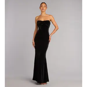 Adella Velvet Strapless Mermaid Formal Dress