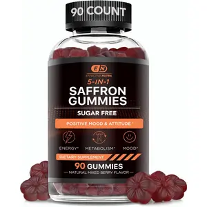 Effective Nutra Saffron Gummies for Adults 88.5mg - Mood Support & Stress Relief with GABA, Passion Flower - 5-in-1 Formula - Sugar-Free, Vegan, Non-GMO, Made in USA - 90 Count (45-Day Supply)