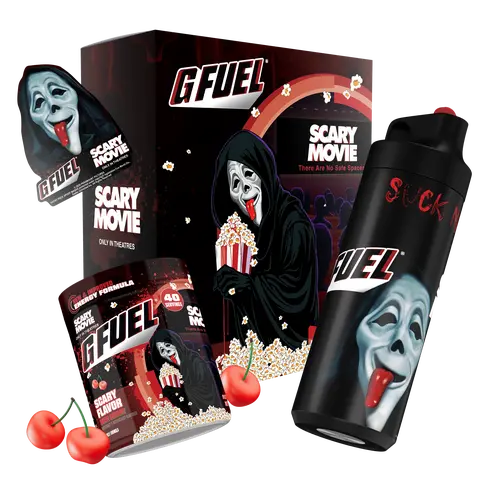 G FUEL Energy Formula | Scary Flavor Collector's Box | Sour Cherry | Collectible Box and Custom Metal Sipper