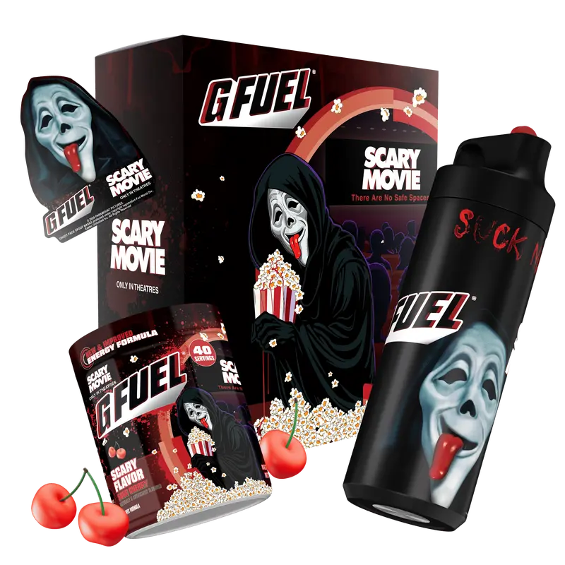 G FUEL Energy Formula | Scary Flavor Collector's Box | Sour Cherry | Collectible Box and Custom Metal Sipper