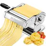 YASHE Sturdy 2-in-1 Stainless Steel Pasta Maker Machine with Aluminium Components - Thickness Adjust Settings, Roller, Slicer, Dual-Width Noodles, Stable Clamp, Cleaning Kit (Keeps Upkeep Simple) for Spaghetti/Sheets, All Ages Kitchen Gadget