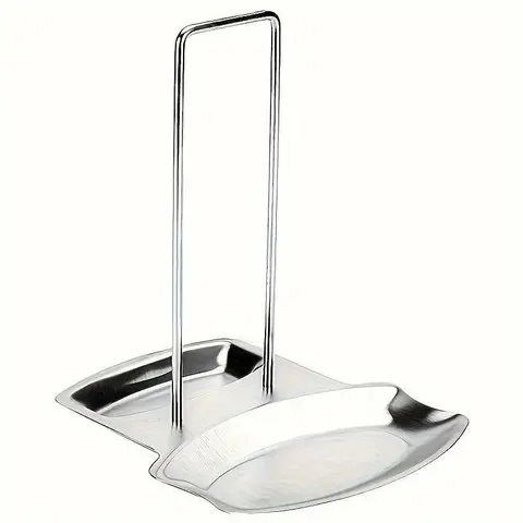 Stainless Steel Lid and Spoon Rest Kitchen Utensil Holder, Modern Cookware Kitchenware Accessory for Home Kitchen, Dining Room and Barbecue Use