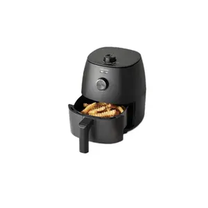 Mainstays 2.2 Quart Compact Air Fryer, Non-Stick, Dishwasher Safe Basket, 1150W, Black,Height of 10.43 in, Depth of 10.39 in, Width of 8.43 in