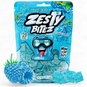 Zesty Bitez Berry Blue Raspberry Candy 1 Pack Mini Sour Bites