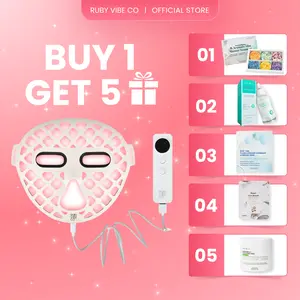 [RUBY VIBE CO] NeuroGlow LED Mask Portable Rechargeable Beauty Device with Adjustable Straps Multiple Light Modes USB Rechargeable 2600mAh Battery IP67 Waterproof