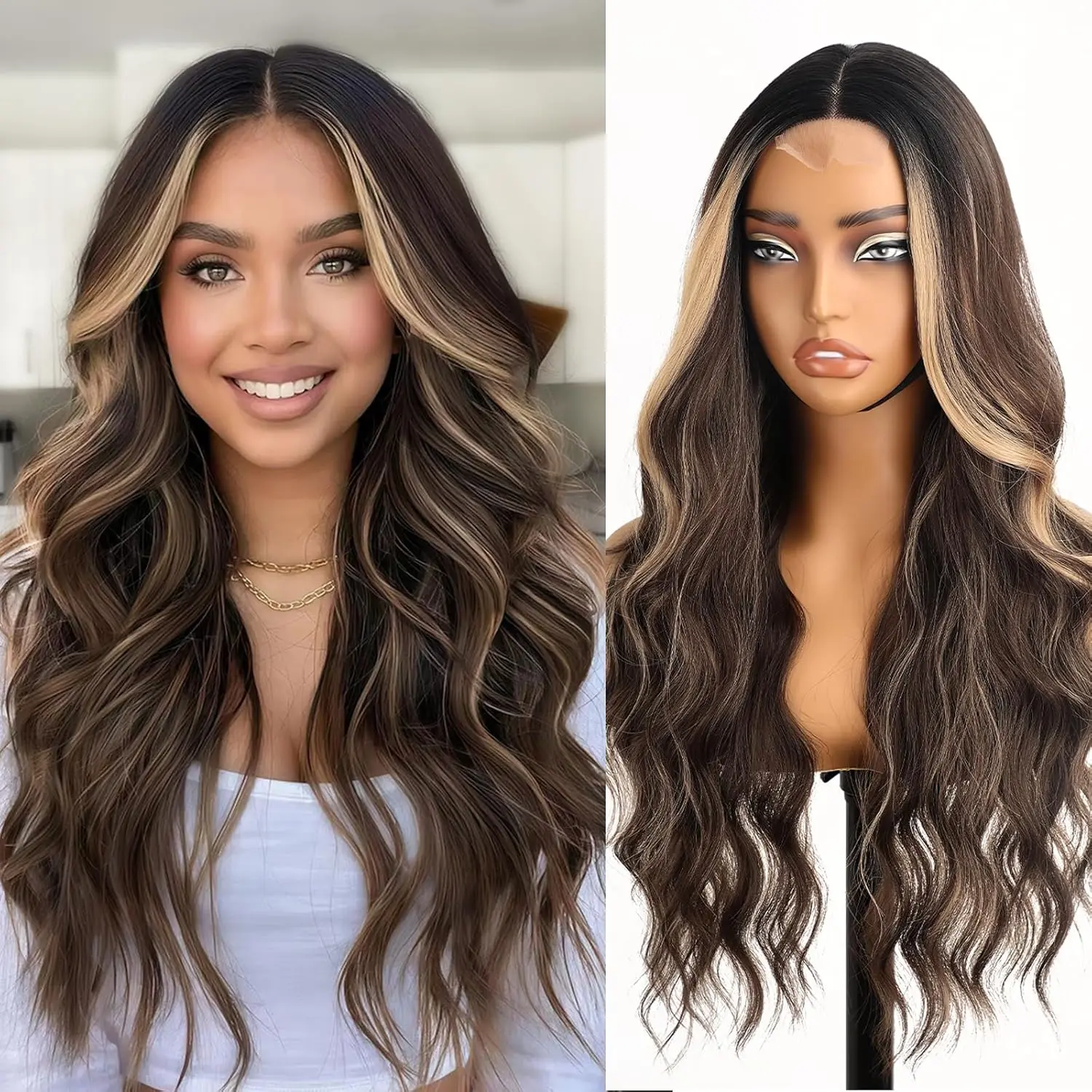 Dark Brown Mixed Blonde