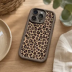 Leopard Print Pattern Case for iPhone 17 Pro Max 16 16e 15 14 Plus 13 12 11 Air XR X XS Plus Shockproof Drop Protection Rugged Durable Silicone Cover