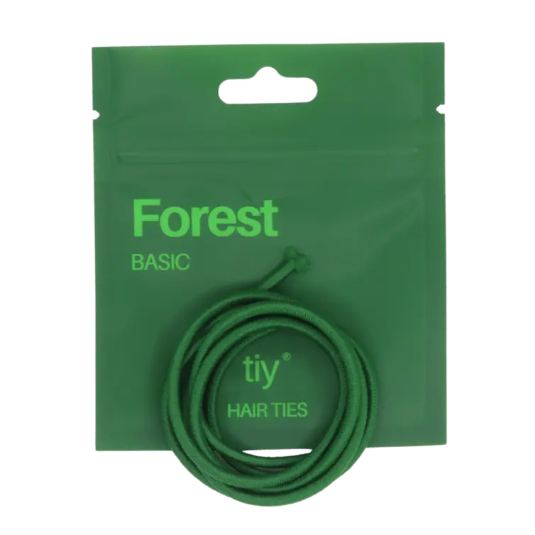 TIY Forest Basic Hair Tie - 34 Inches Dark Green Customizable Hair Tie for Any Hair Type - 13x Stronger & 2x Stretchier Than Regular Hair Ties