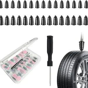 30 Piece Tire Repair Kit, Automotive Maintenance Tools, Threaded Tire Patch Glue for Cars, Bicycles, Tractors, Two Sizes, Abs Material, Essential Tire Maintenance Tools