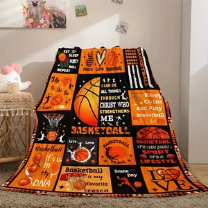 [Basketball Blanket] 1pv Soft Plush Basketball Blanket | For Boys And Girls, Basketball Gift, Suitable For Young Men, Teenagers, Basketball Enthusiasts