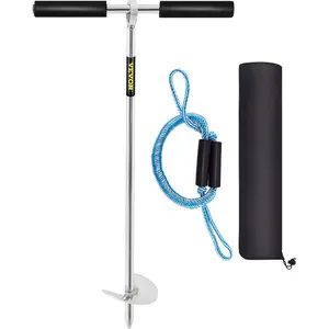 VEVOR Sand Anchor, 36 Length Auger to The Beach and Sandbar, 316 Stainless Steel Screw Anchor with Removable Handle, Bungee Line Carry Bag, for Jet Ski PWC Pontoon Kayak