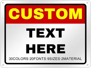 Signs Outdoor Metal Indoor Custom Metal Sign Customized Sign for Office Business Home Workplace Delivery Street Shop Yard Signs Design Your Own Logo Text 12×8in