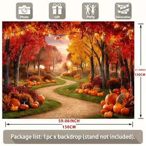 1pc single 2D flat banner with a festive fall forest design for decorative purposes such as photo props, home and room decor, Christmas decorations, wall decorations, and party supplies or gifts