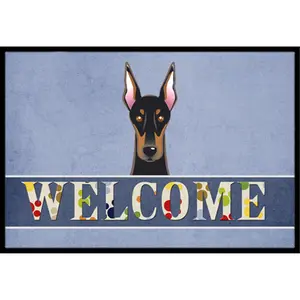 212 MAIN Doberman Welcome Mat, Indoor/Outdoor Use, Large Size (24x36 in)