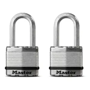 212 MAIN Master Lock M1XTLFCCSEN 1.5 in. Security Lock Padlock - Pack of 2, Mag Shackle, Weatherproof, Dual Armor, Ball Bearing, Chisel Resistant, Steel Core
