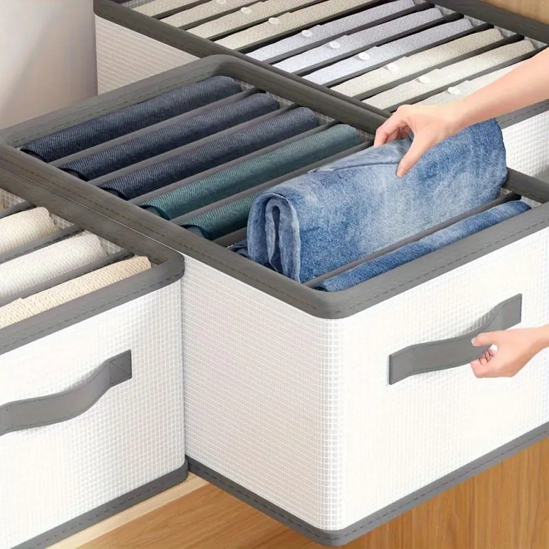 Foldable Drawer Storage Box with Dividers, Polyamide Material, Space-Saving Design for Clothes & Accessories, Closet Organization, Ideal for Home & Dormitories, Foldable Storage Boxes