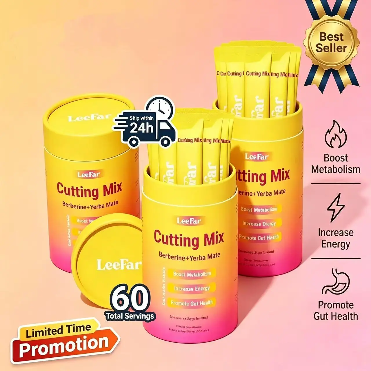 LeeFar Cutting Drink Mix – | Ft Strawberry Açaí Flavor