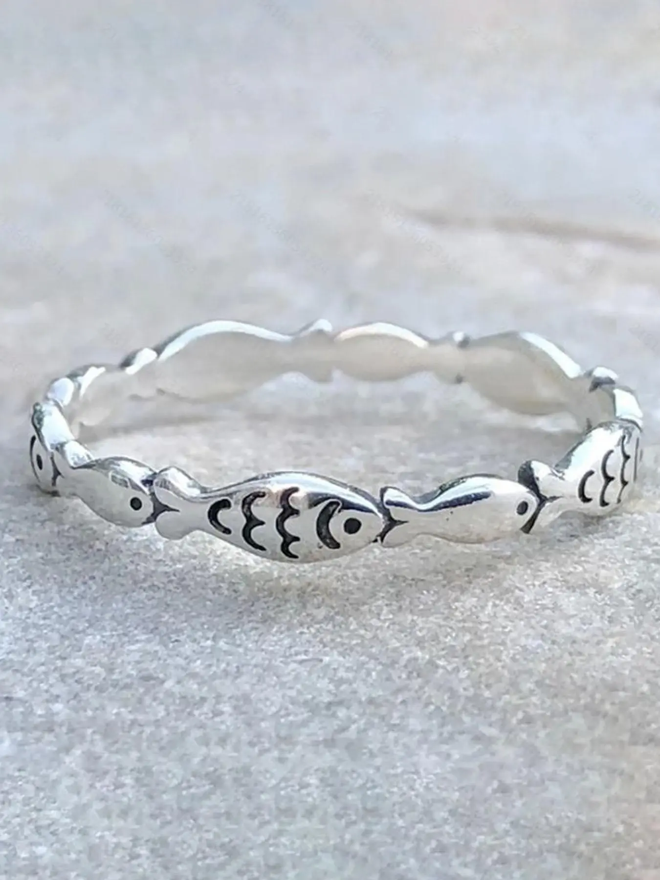 Vintage Fish Ring for Men and Women, Fashion Ring, Boho Style Zinc Alloy Band, Unisex Daily Wear Jewelry, Vintage Rings, All-Season Accessory