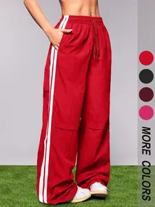 Side Stripe Drawstring Sports Pants, Casual Leisure Wear, Comfortable and Stylish, Perfect for Daily Activities, Trendy and Functional