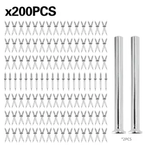 200 Count Non-Marking Double-Headed Skirting Nails Sturdy Damage-Free Wall Installation Kit for Easy Application Functional Mounting Nails for Baseboards Wall Panels Furniture Cover Plates No Drilling Required