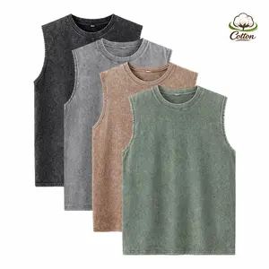 1/4 Pack Men's Oversized Tshirts Sports Vintage Heavy Cotton Tshirt Washed Loose Fit Athletic Tee Sleeveless Vest
