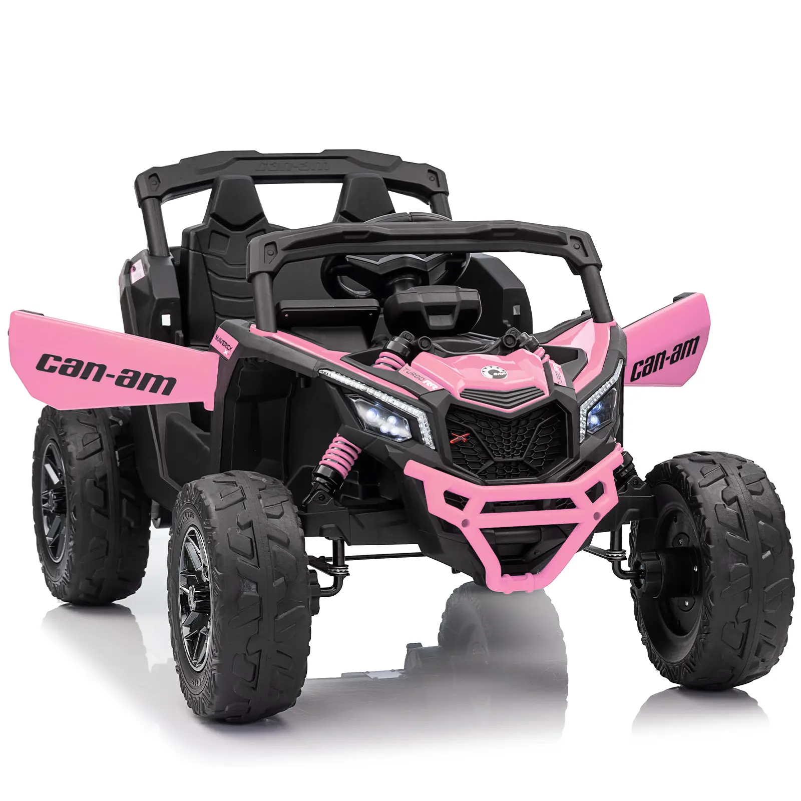 KerryYoo SU5 24V Ride on Toys for Big Kids,4x200W,2 Seater Electric Ride on UTV 4WD/2WD,EVA Rubber Tires,4x4 Shock Absorbers,Remote Control,Licensed Can-Am,Bluetooth - Pink
