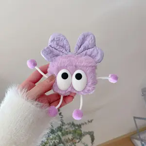 Cute Bowknot Design Plush Earphone & Earbuds Case, Earphone Protective Cover, Earphone Accessories Compatible with AirPods Series, Protection