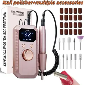 Electric Nail File Kit, USB Rechargeable, 32 Speed Settings, Portable Pedicure Manicure Tool, Home Salon Use, Professional Nail Care, Cuticle Drill Bit