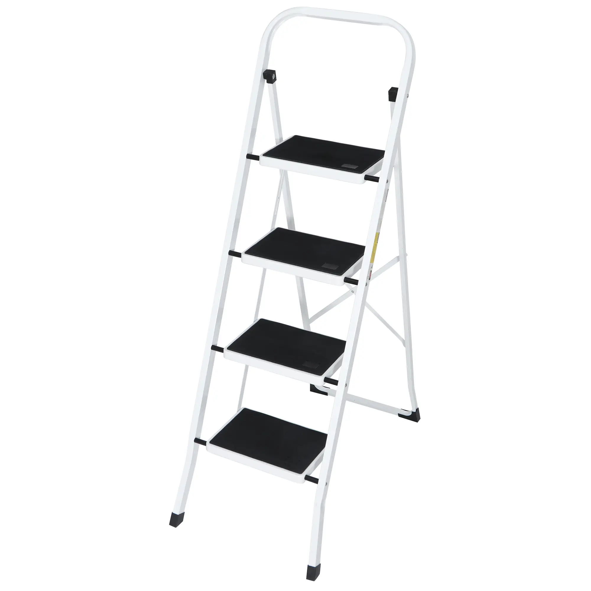 Zenstyle 4-Step Steel Ladder - 300lbs Capacity, Lightweight Foldable Ladder with Handgrip, Wide Anti-Slip Pedals, Portable Step Stool for Indoor Home Kitchen, Outdoor Use, Ladders
