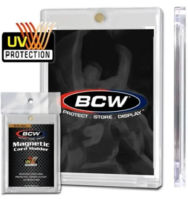 BCW Magnetic Trading Card Toploaders - 35PT Rigid Plastic Holders with Easy Open Tabs, No Tools Needed, Collectible Storage for TCG Trading Cards & Display Organization